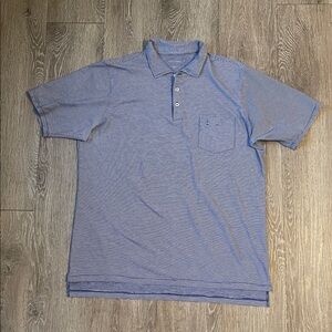 B. Draddy polo golf short sleeve shirt size medium blue stripes top prep